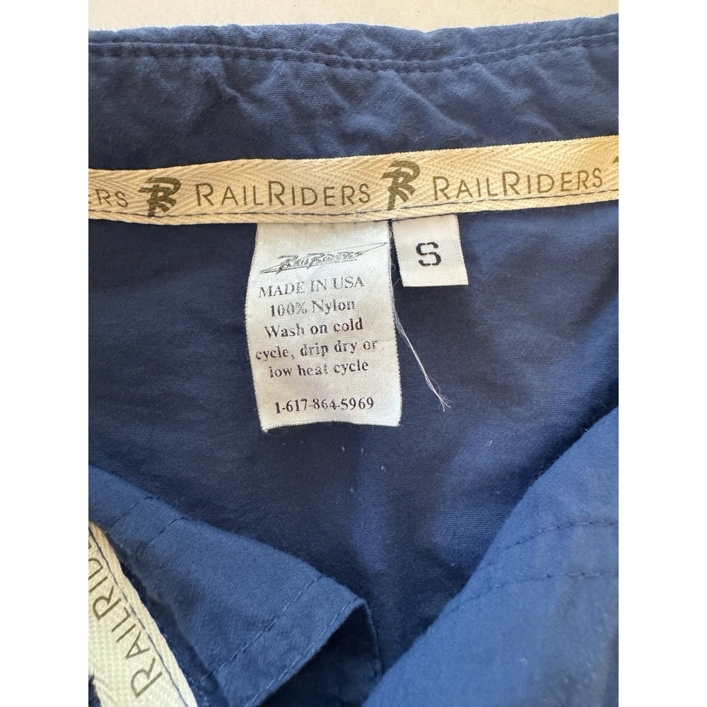 Rail Riders Shirt Nylon Hiking Roll Tab L/S Button Up Blue‎ Mens Small - Picture 4 of 4